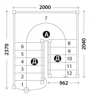 Деревянная лестница «Восток-Элегант» ПП-950-01-2000