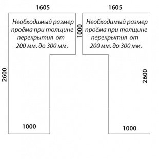 Г-образная лестница «Восток-Элегант» ПГ-950-28