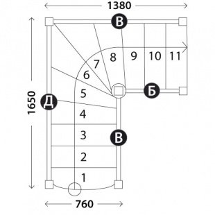 Лестница «Восток-Элегант» Г-760-24