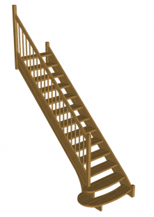 Деревянная лестница с прямым маршем «Восток-Элегант» ПМ-950-02