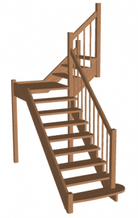 Г-образная лестница «Восток-Элегант» ПГ-950-28