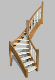 Г-образня лестница на второй этаж «Восток-Элегант» Г-760-01