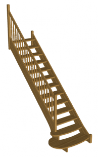 Деревянная лестница с прямым маршем «Восток-Элегант» ПМ-950-01
