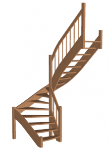 П-образная лестница на второй этаж«Восток-Элегант» П-950-18
