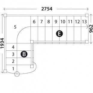 Лестница с площадкой «Восток-Элегант» ПГ-950-06